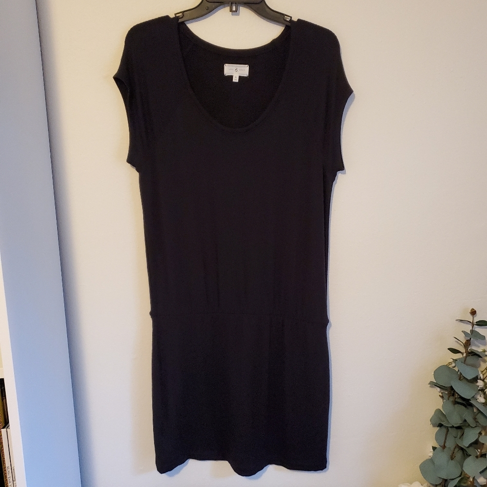 Lou & Grey Elastic Waist Black Dress Size M